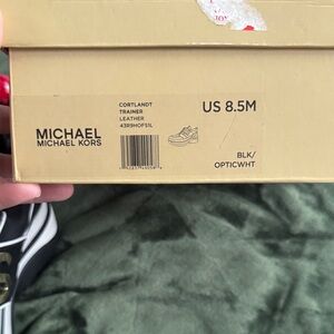 Michael Kors Black and White Leather Trainers